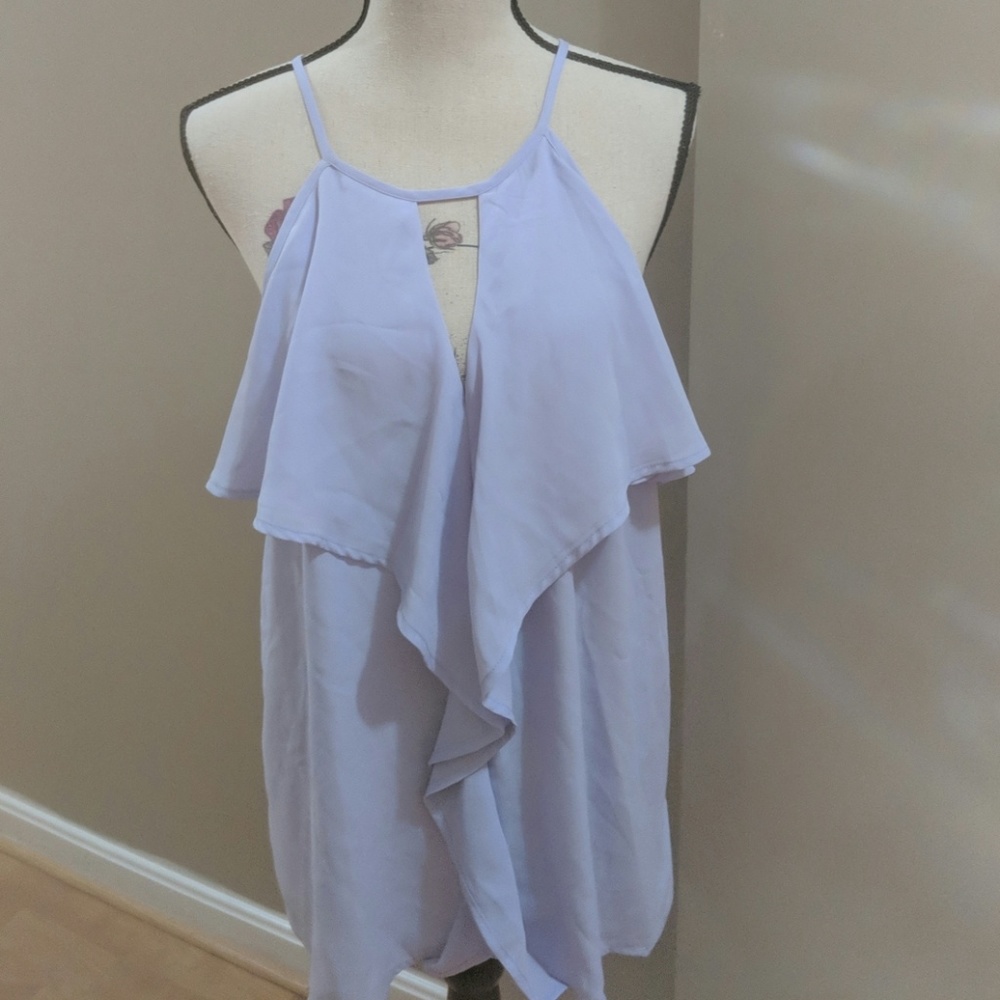 Lavender ruffle tank